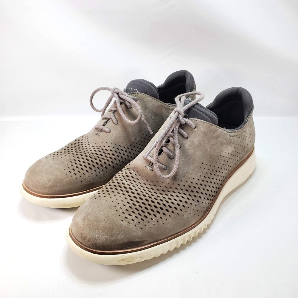 Cole Haan Mens 2.Zerogrand C23814 Gray Wingtip Oxford Dress Shoes Size 9M
